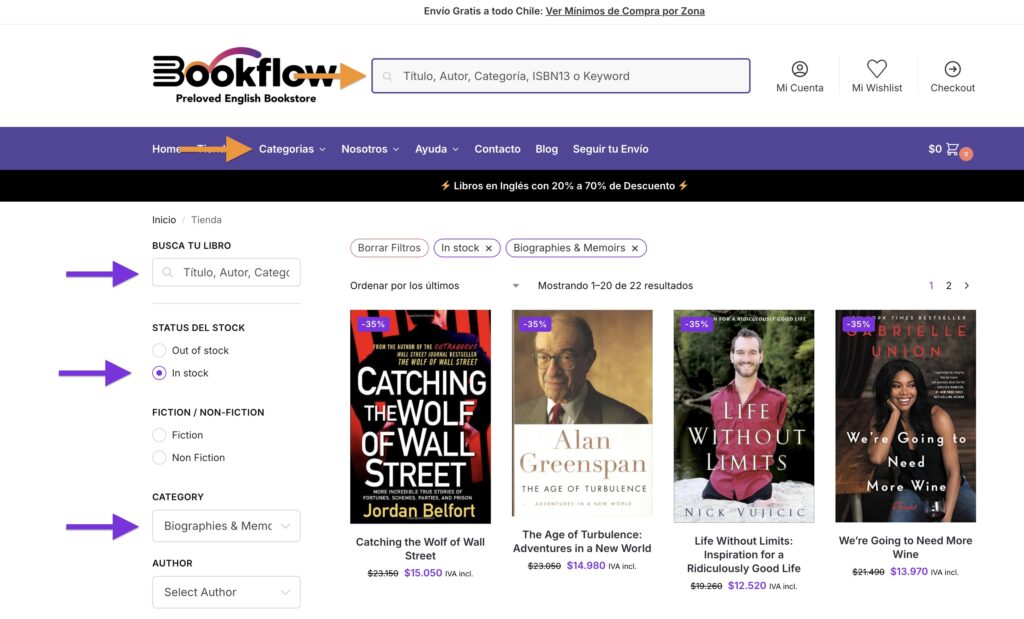 Busqueda en Bookflow